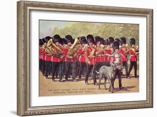 Irish Guards with Mascot-null-Framed Art Print