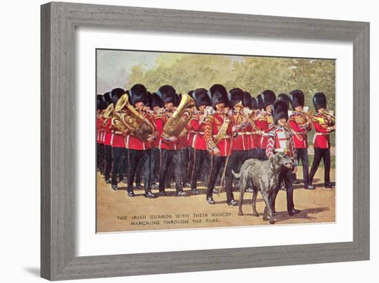 Irish Guards with Mascot-null-Framed Art Print