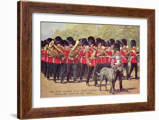 Irish Guards with Mascot-null-Framed Art Print