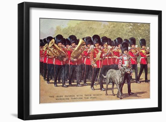 Irish Guards with Mascot-null-Framed Art Print