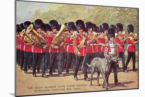 Irish Guards with Mascot-null-Mounted Art Print