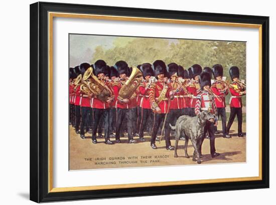 Irish Guards with Mascot-null-Framed Art Print