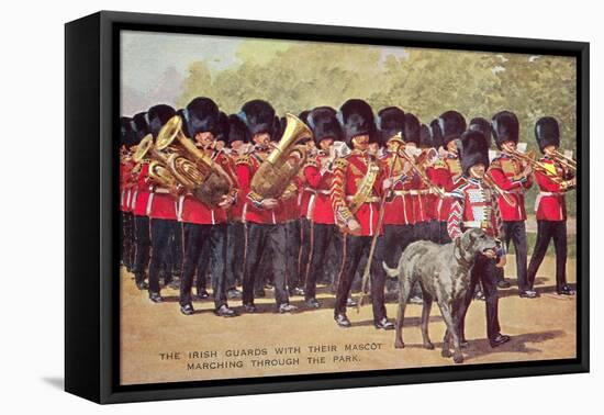 Irish Guards with Mascot-null-Framed Stretched Canvas