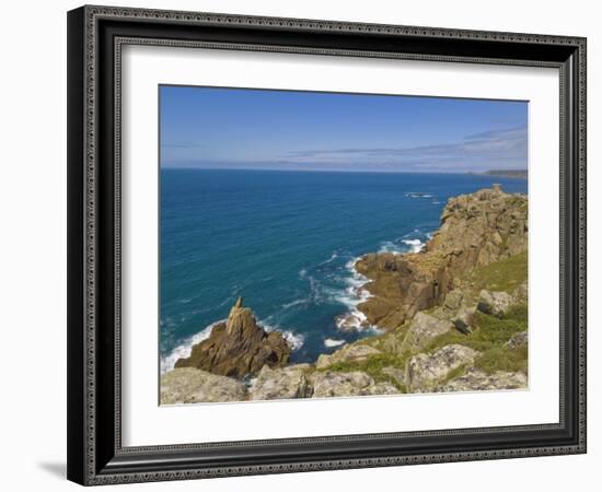 Irish Lady Rock under Mayon Cliff, Near Sennen Cove, Cornwall, England, UK-Neale Clarke-Framed Photographic Print