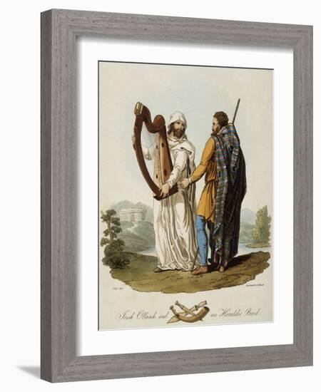 Irish Ollamh and an Heraldic Bard-Robert Havell-Framed Giclee Print