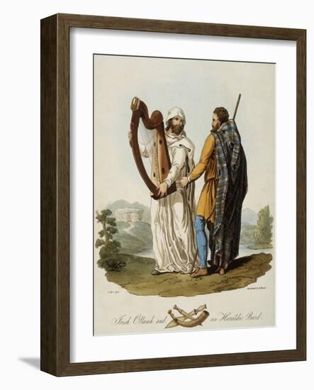 Irish Ollamh and an Heraldic Bard-Robert Havell-Framed Giclee Print