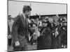 Irish Schoolchildren Waving Flag as They Greet President John F. Kennedy-John Dominis-Mounted Photographic Print