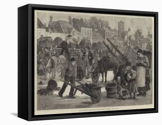Irish Sketches, Turf Market in the South of Ireland-null-Framed Premier Image Canvas