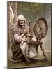 Irish Spinner and Spinning Wheel, 1890s-Science Source-Mounted Giclee Print