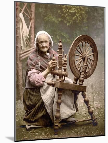 Irish Spinner and Spinning Wheel, 1890s-Science Source-Mounted Giclee Print