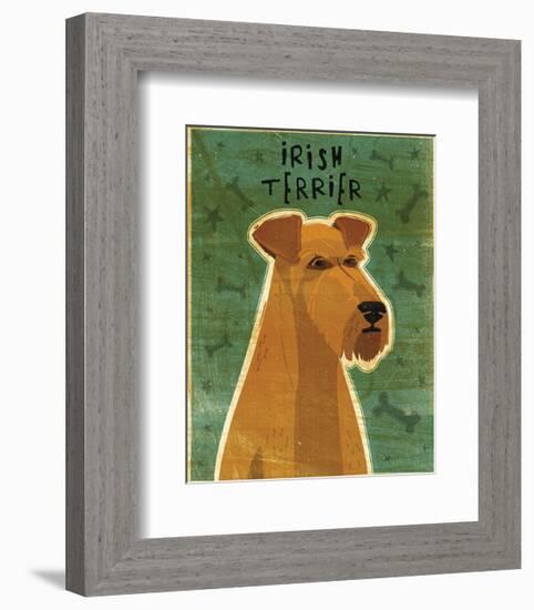 Irish Terrier-John W^ Golden-Framed Art Print