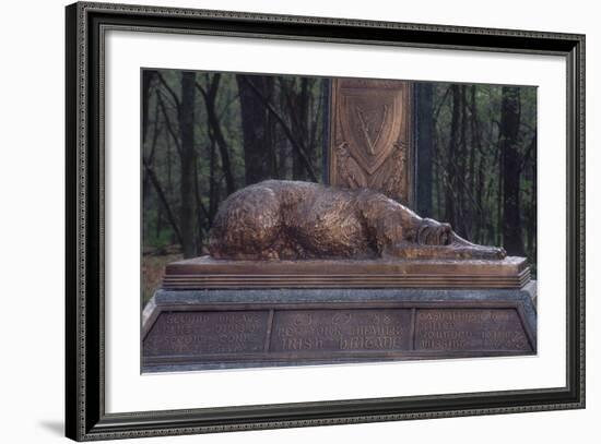 Irish Wolfhound on the Monument to NY's Irish Brigade, Little Round Top, Gettysburg Battlefield-null-Framed Photographic Print