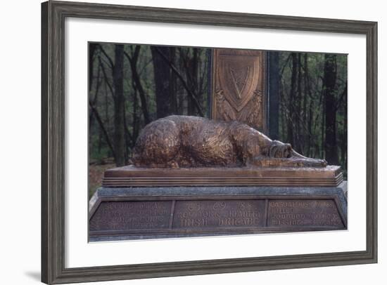 Irish Wolfhound on the Monument to NY's Irish Brigade, Little Round Top, Gettysburg Battlefield-null-Framed Photographic Print