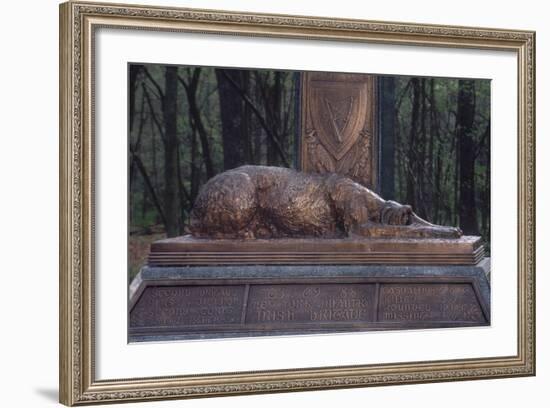 Irish Wolfhound on the Monument to NY's Irish Brigade, Little Round Top, Gettysburg Battlefield-null-Framed Photographic Print