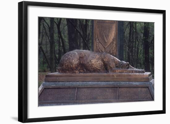 Irish Wolfhound on the Monument to NY's Irish Brigade, Little Round Top, Gettysburg Battlefield-null-Framed Photographic Print