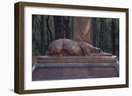 Irish Wolfhound on the Monument to NY's Irish Brigade, Little Round Top, Gettysburg Battlefield-null-Framed Photographic Print