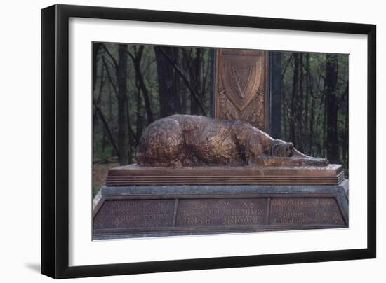 Irish Wolfhound on the Monument to NY's Irish Brigade, Little Round Top, Gettysburg Battlefield-null-Framed Photographic Print