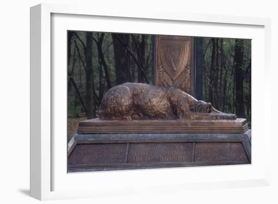 Irish Wolfhound on the Monument to NY's Irish Brigade, Little Round Top, Gettysburg Battlefield-null-Framed Photographic Print