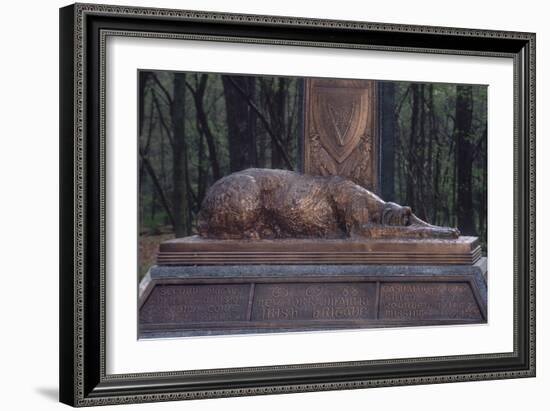 Irish Wolfhound on the Monument to NY's Irish Brigade, Little Round Top, Gettysburg Battlefield-null-Framed Photographic Print