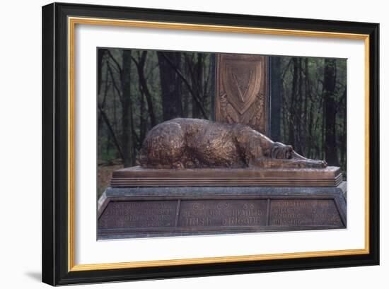 Irish Wolfhound on the Monument to NY's Irish Brigade, Little Round Top, Gettysburg Battlefield-null-Framed Photographic Print