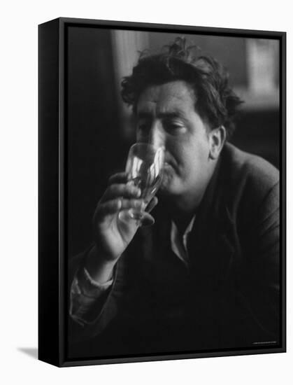 Irish Writer Brendan Behan, Embodiment of Ragged Poet Character in Many of Sean O'Casey's Plays-Gjon Mili-Framed Premier Image Canvas