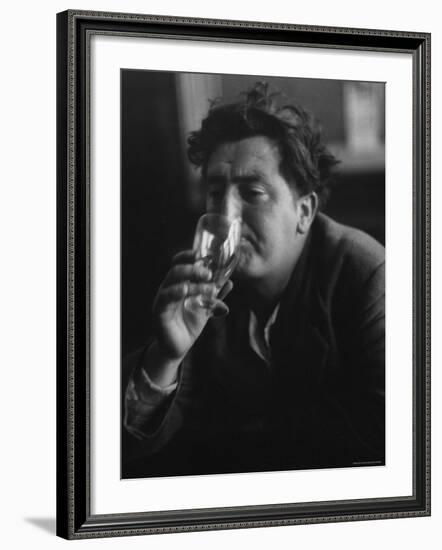 Irish Writer Brendan Behan, Embodiment of Ragged Poet Character in Many of Sean O'Casey's Plays-Gjon Mili-Framed Premium Photographic Print