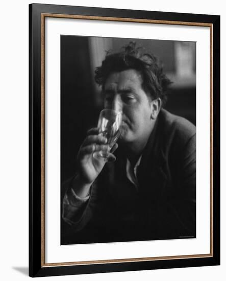 Irish Writer Brendan Behan, Embodiment of Ragged Poet Character in Many of Sean O'Casey's Plays-Gjon Mili-Framed Premium Photographic Print