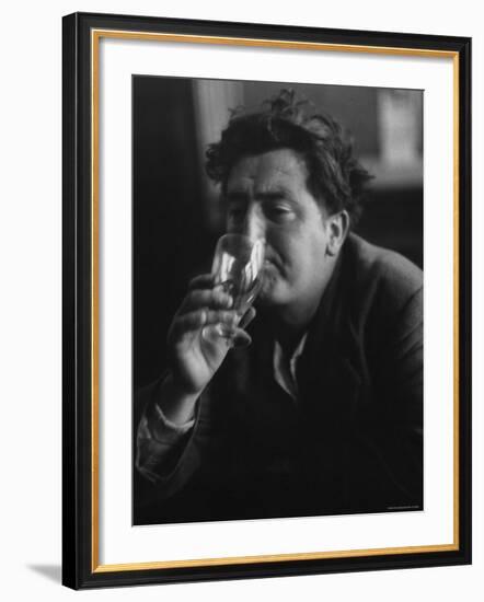 Irish Writer Brendan Behan, Embodiment of Ragged Poet Character in Many of Sean O'Casey's Plays-Gjon Mili-Framed Premium Photographic Print