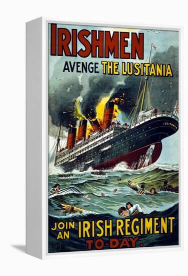 Irishmen - Avenge the Lusitania. Join an Irish Regiment Today', 1915-null-Framed Premier Image Canvas