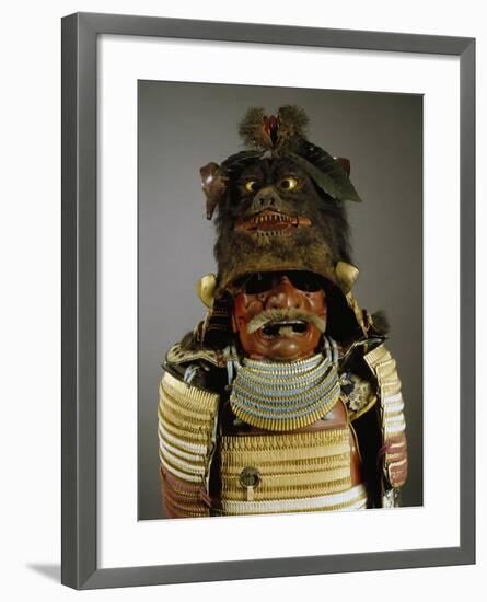 Iroiro Kebiki Odoshi Nimai-Do Gusoku, Samurai Armor with Helmet from Previous Era, Edo Period-null-Framed Giclee Print