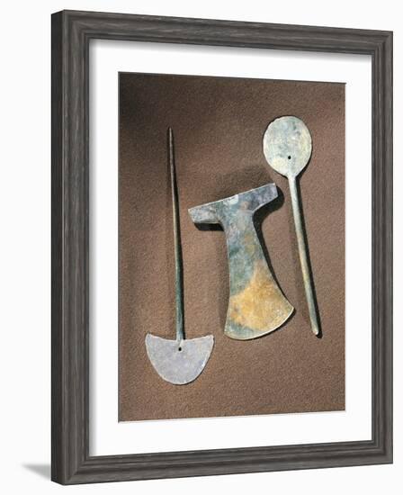 Iron Axe and Large Pins, Bolivia, Tiwanaku Culture-null-Framed Giclee Print