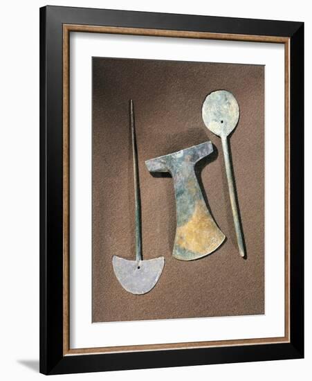 Iron Axe and Large Pins, Bolivia, Tiwanaku Culture-null-Framed Giclee Print