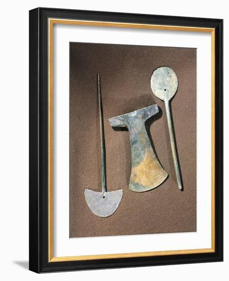 Iron Axe and Large Pins, Bolivia, Tiwanaku Culture-null-Framed Giclee Print