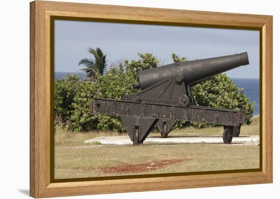 Iron cannon sitting on the outskirts of Castillo de la Real Fuerza on the western edge of Havana-Mallorie Ostrowitz-Framed Premier Image Canvas