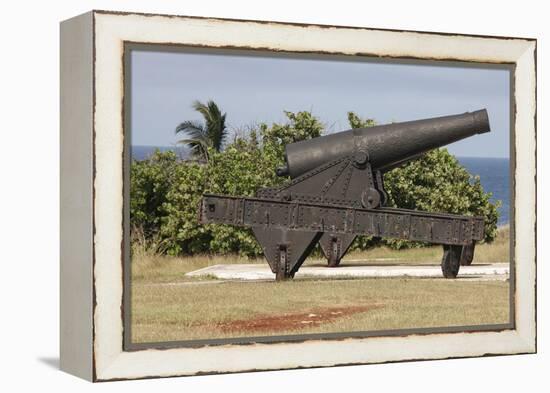 Iron cannon sitting on the outskirts of Castillo de la Real Fuerza on the western edge of Havana-Mallorie Ostrowitz-Framed Premier Image Canvas