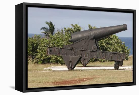 Iron cannon sitting on the outskirts of Castillo de la Real Fuerza on the western edge of Havana-Mallorie Ostrowitz-Framed Premier Image Canvas