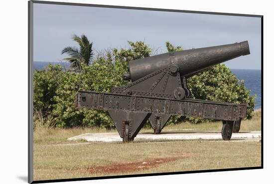 Iron cannon sitting on the outskirts of Castillo de la Real Fuerza on the western edge of Havana-Mallorie Ostrowitz-Mounted Photographic Print