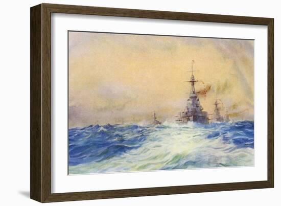 Iron Duke Warship-WL Wyllie-Framed Art Print