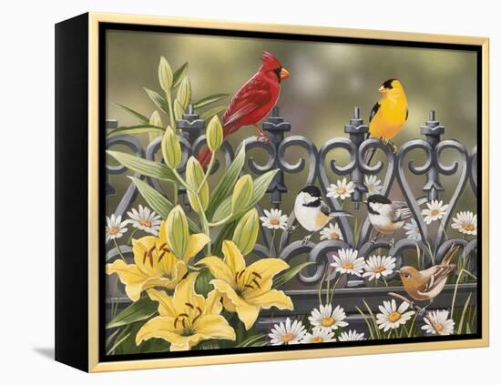 Iron Fence with Lilies-William Vanderdasson-Framed Premier Image Canvas