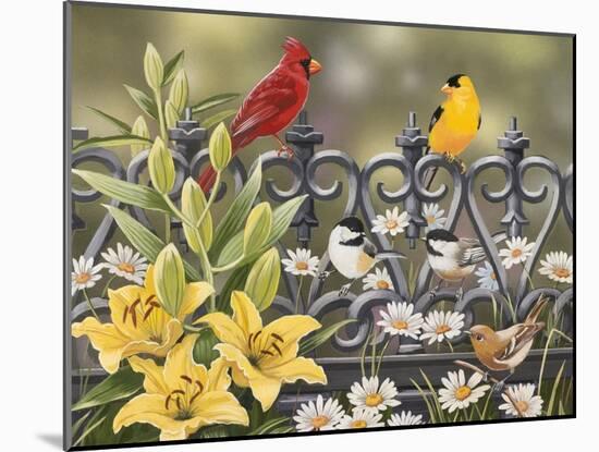 Iron Fence with Lilies-William Vanderdasson-Mounted Giclee Print
