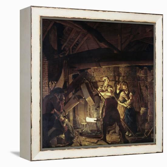 Iron Forge-Joseph Wright of Derby-Framed Premier Image Canvas