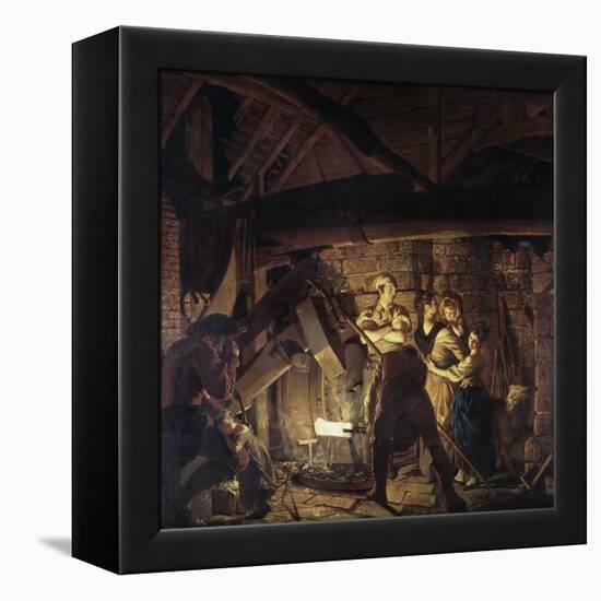 Iron Forge-Joseph Wright of Derby-Framed Premier Image Canvas