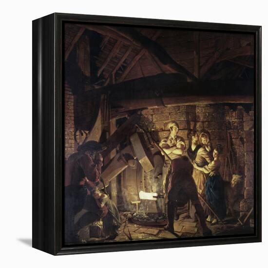 Iron Forge-Joseph Wright of Derby-Framed Premier Image Canvas