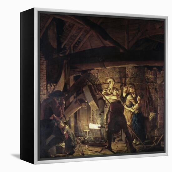 Iron Forge-Joseph Wright of Derby-Framed Premier Image Canvas