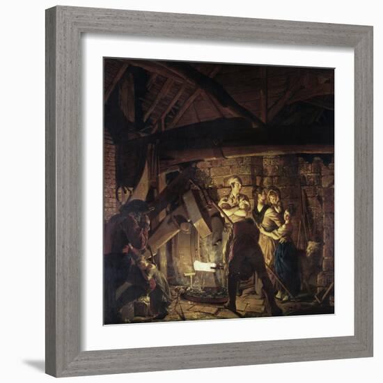 Iron Forge-Joseph Wright of Derby-Framed Giclee Print