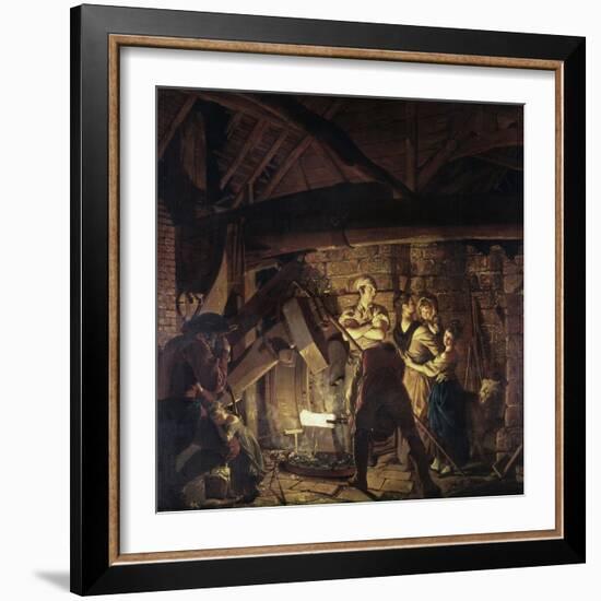 Iron Forge-Joseph Wright of Derby-Framed Giclee Print