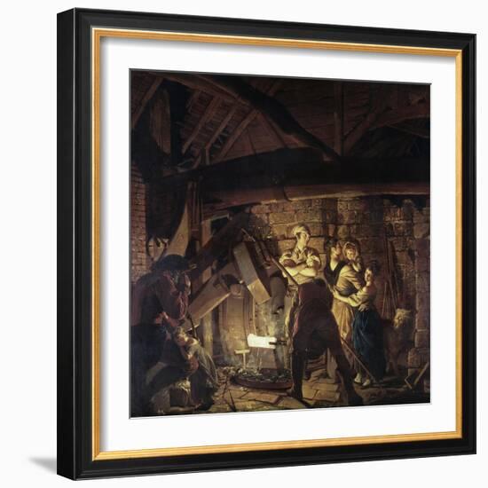 Iron Forge-Joseph Wright of Derby-Framed Giclee Print