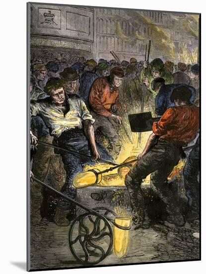 Iron Industry Workers Manufacturing Steel in England, c.1800-null-Mounted Giclee Print