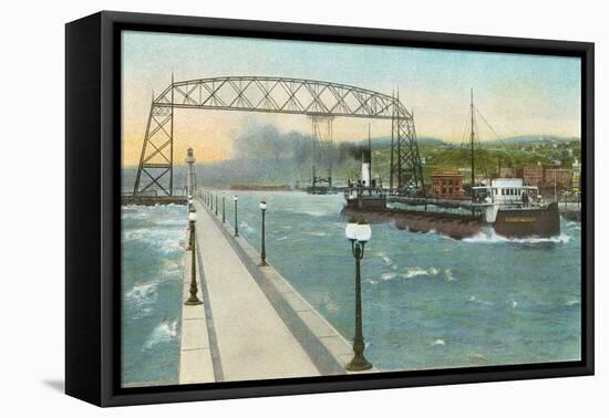 Iron Ore Boat, Duluth, Minnesota-null-Framed Stretched Canvas