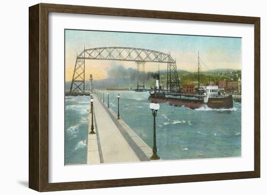 Iron Ore Boat, Duluth, Minnesota-null-Framed Art Print